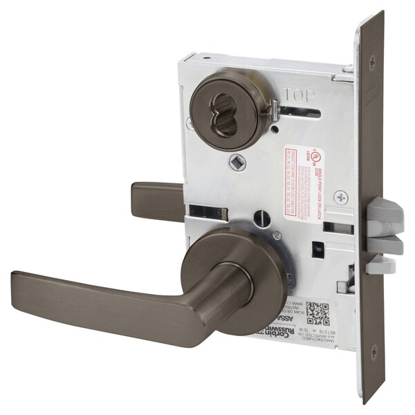 Storeroom or Closet Mortise Lock, AS Lever, A Rose, 7-Pin LFIC Less Core, Oil Rubbed Bronze